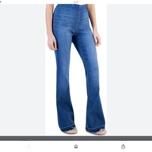 INC International Concepts Flare Pull On Jeans with Frayed Hem Size 8 SO CUTE!